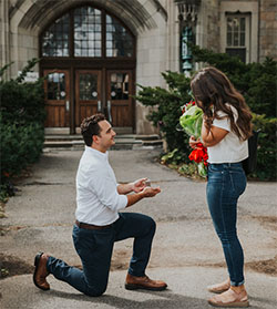 Giancarlo Paternoster proposed to girlfriend Julia Djokic in front of Davis Hall